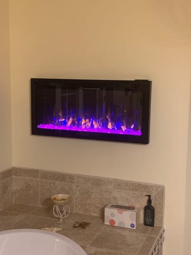 Customer photo review of Napoleon Entice 36'' Wall Mount / Recessed Linear Electric Fireplace
