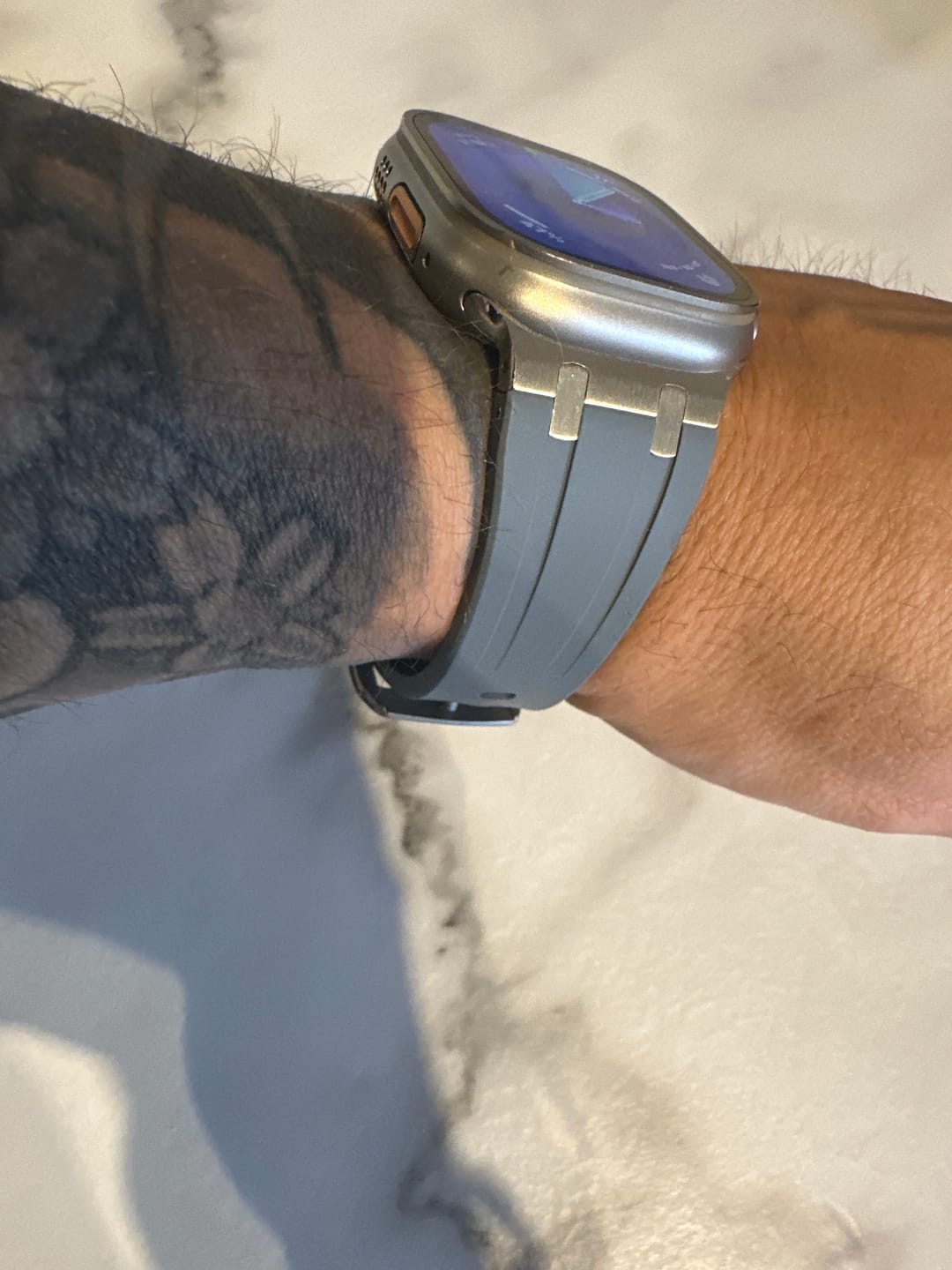Customer photo review of Ultra Butterfly Clasp Silicone Strap for Apple Watch
