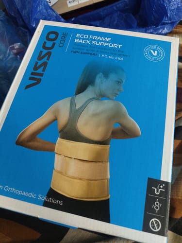 Customer photo review of Deluxe Frame Back Support | Provides Firm Support to the Lumbar Spine & Locks Movement (Beige)