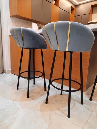 Customer photo review of كرسي بار - رمادي -AC89