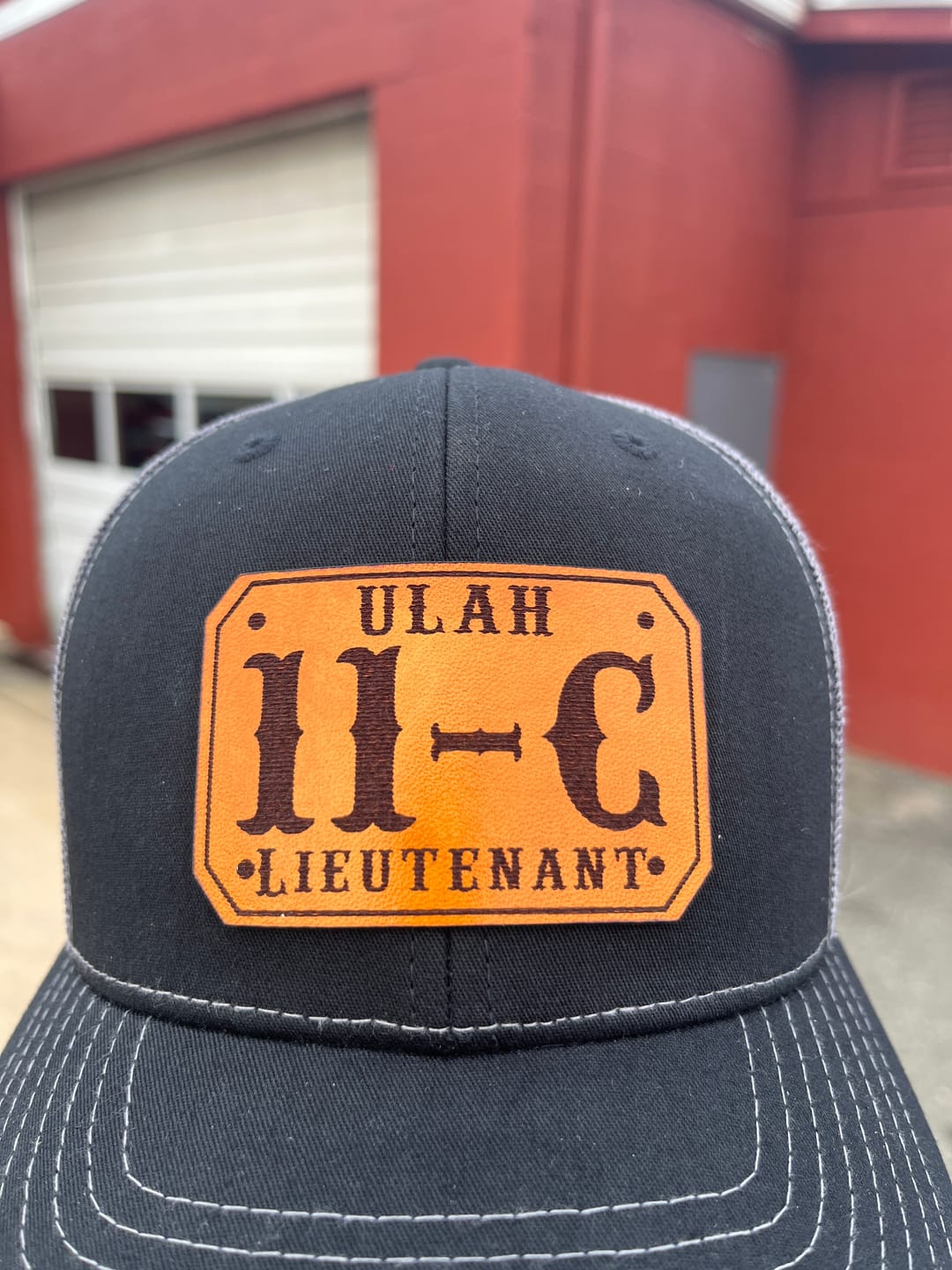 Customer photo review of Custom Passport Leather Patch Hat