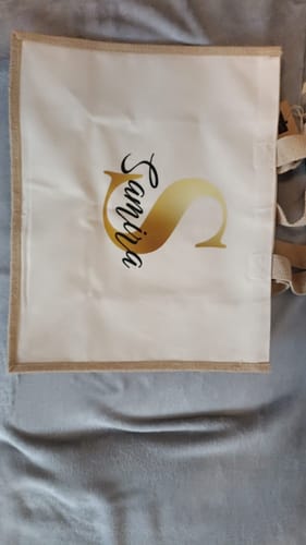 Customer photo review of Initiale et prénom - Sac de plage ou course personnalisé