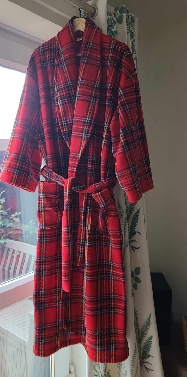 Customer photo review of Red Checkered Anti Pill Polar Fleece Fabric
