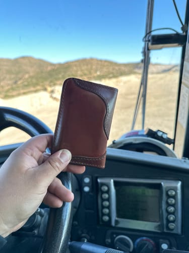 Customer photo review of No.68 | 'Buck Brown' Western Vertical Leather Wallet