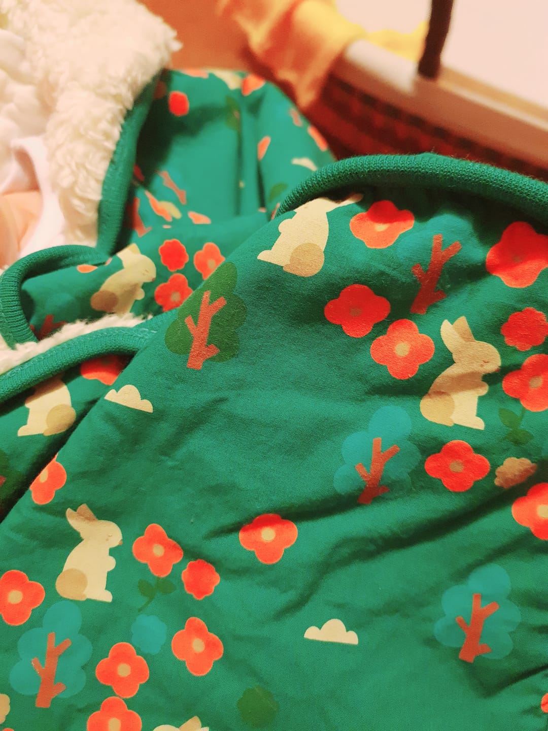 Customer photo review of Forest Walk Sherpa Hooded Baby Blanket