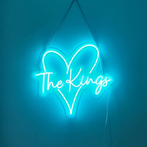 Customer photo review of Custom Phrase In Heart neon sign