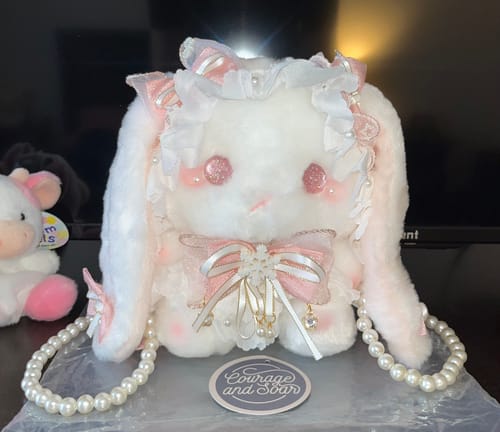 Customer photo review of Frosty Bunny Bag with Crossbody Pearl Straps