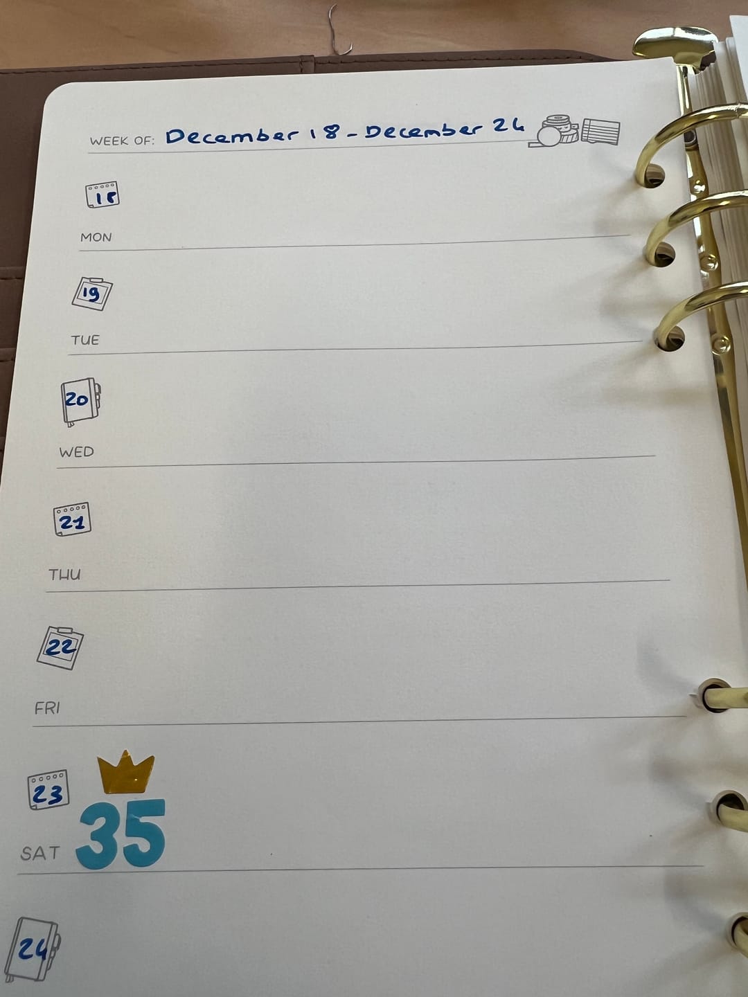Customer photo review of Planner Inserts - Weekly Horizontal