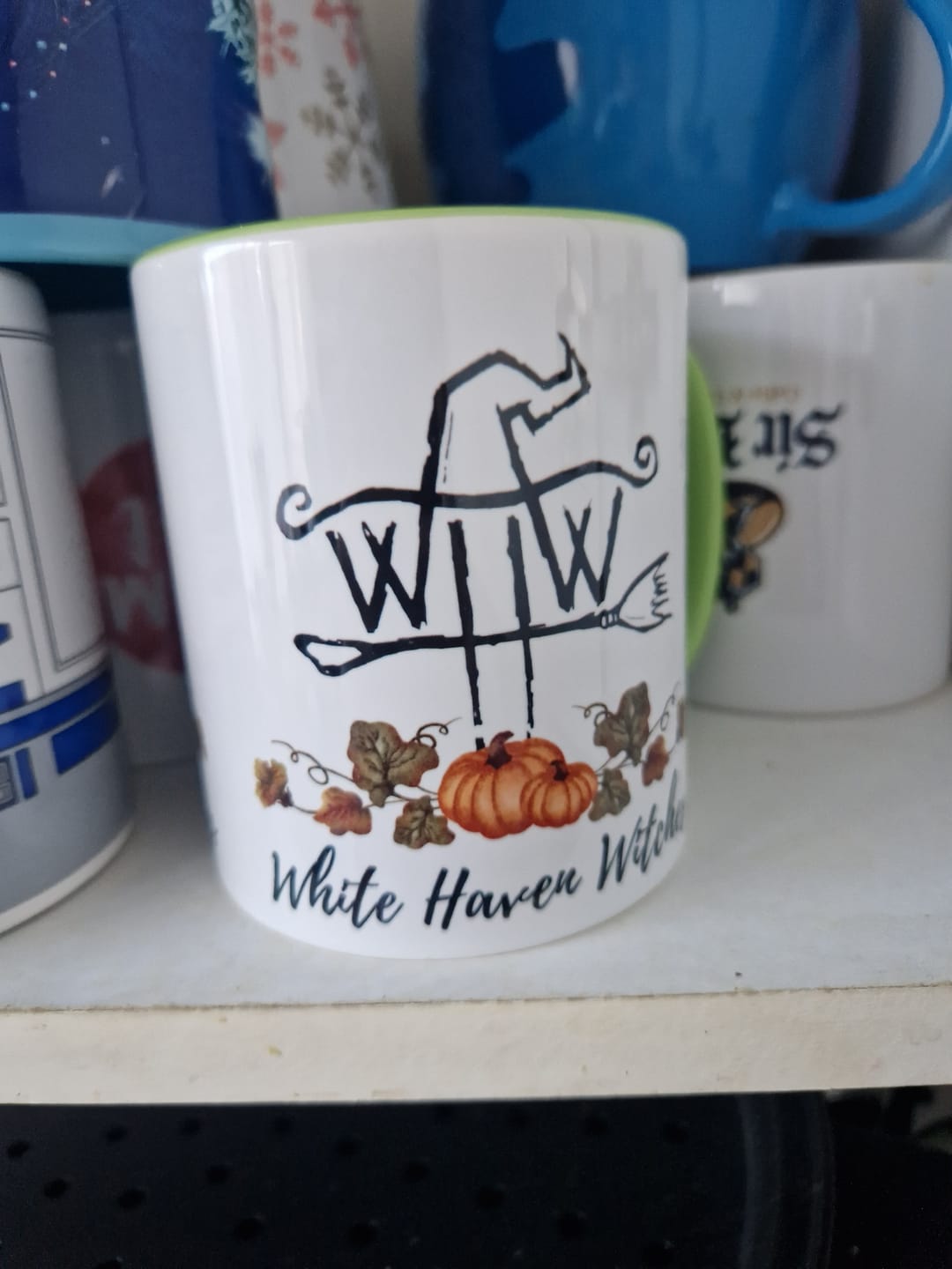 Customer photo review of Samhain White Haven Witches White 11oz Ceramic Mug with Color Inside