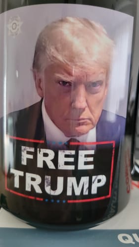 Customer photo review of Free Trump 15oz Coffee Mug