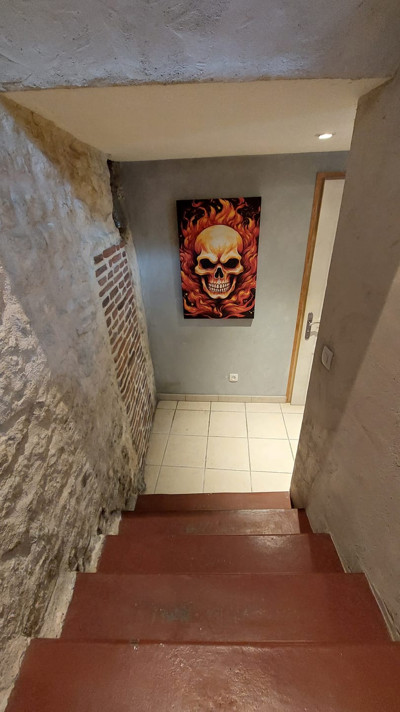 Customer photo review of Tableau Tête de mort en Feu
