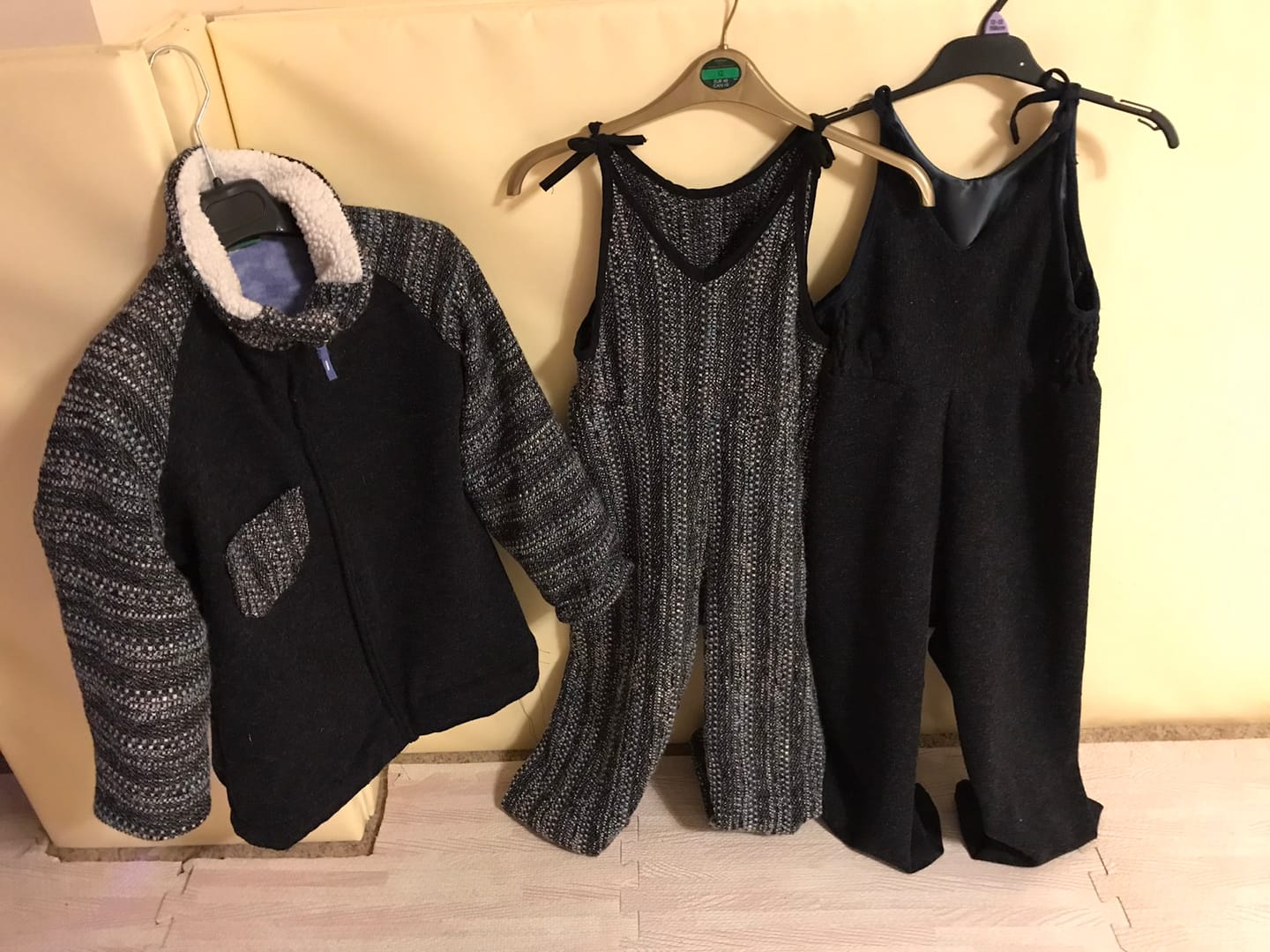 Customer photo review of Blue and Grey Boucle Fabric