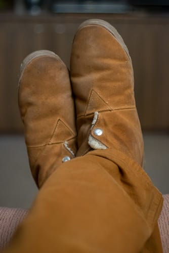 Customer photo review of MEN'S SHEEPSKIN BOOTIE