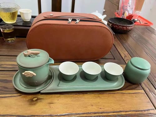 Customer photo review of Portable Goldfish Kung Fu Tea Set With Bag