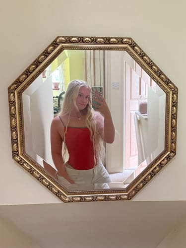 Customer photo review of Bandeau Cut Swimsuit (Tangerine)