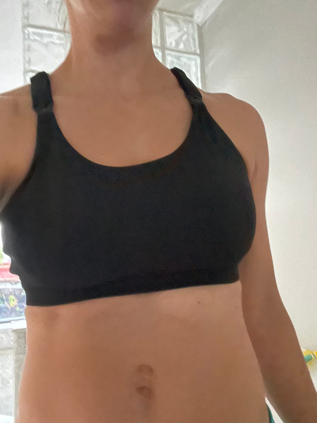 Customer photo review of Ultra Comfort Active Nursing Bra - FIXED Pads (Solid Black)