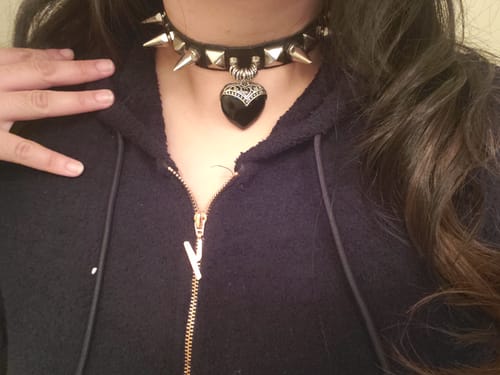Customer photo review of Dark Heart Stud Choker