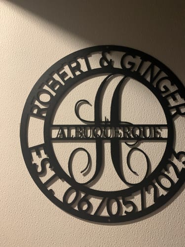 Customer photo review of Elaborate Name - Steel Sign