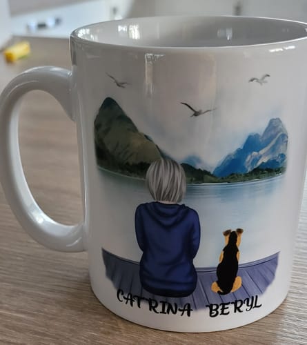 Customer photo review of Girl & Dogs - Life is better with a dog Personalised Mug