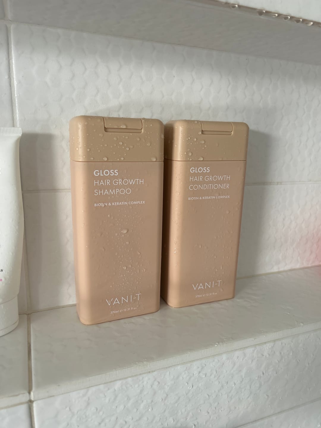 Customer photo review of Gloss Hair Growth Shampoo & Conditioner Duo