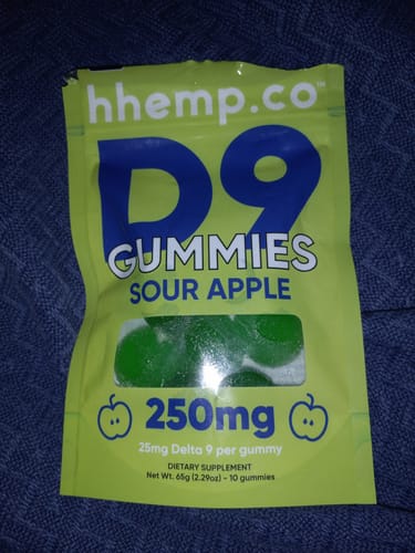 Customer photo review of HHemp.co Delta9 250mg Gummies - Sour Apple