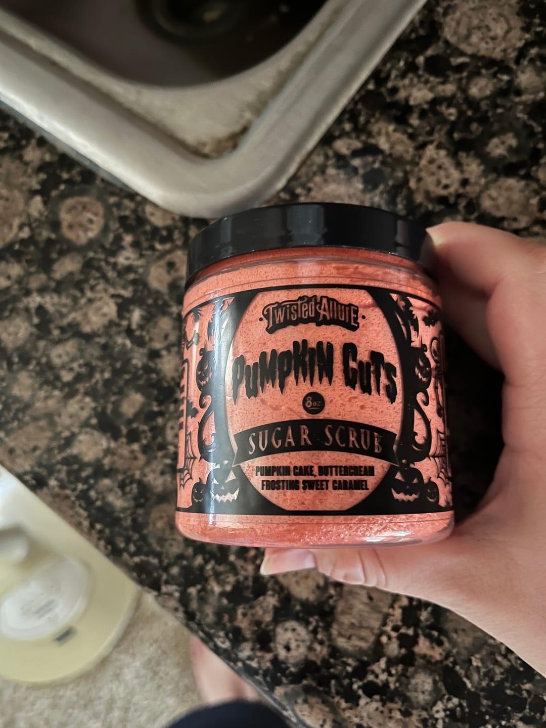 Customer photo review of Pumpkin Guts Sugar Scrub