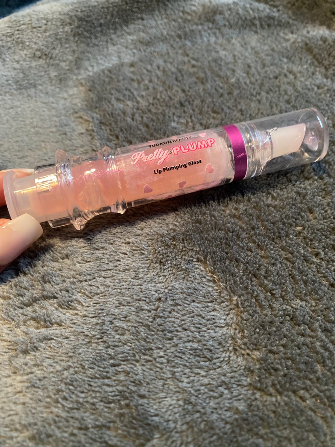 Customer photo review of Pretty & Plump Lip Plumping Gloss