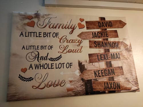 Customer photo review of Family A Little Bit Of Crazy - Personalized Canvas - Gift For Family