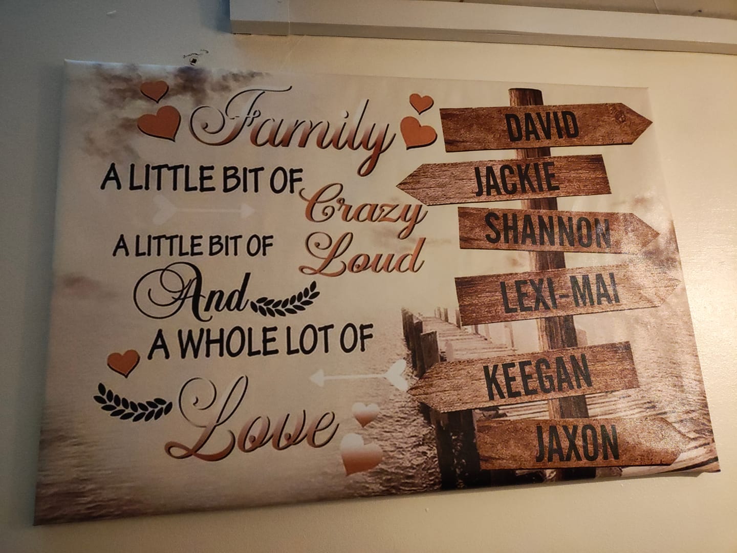 Customer photo review of Family A Little Bit Of Crazy - Personalized Canvas - Gift For Family