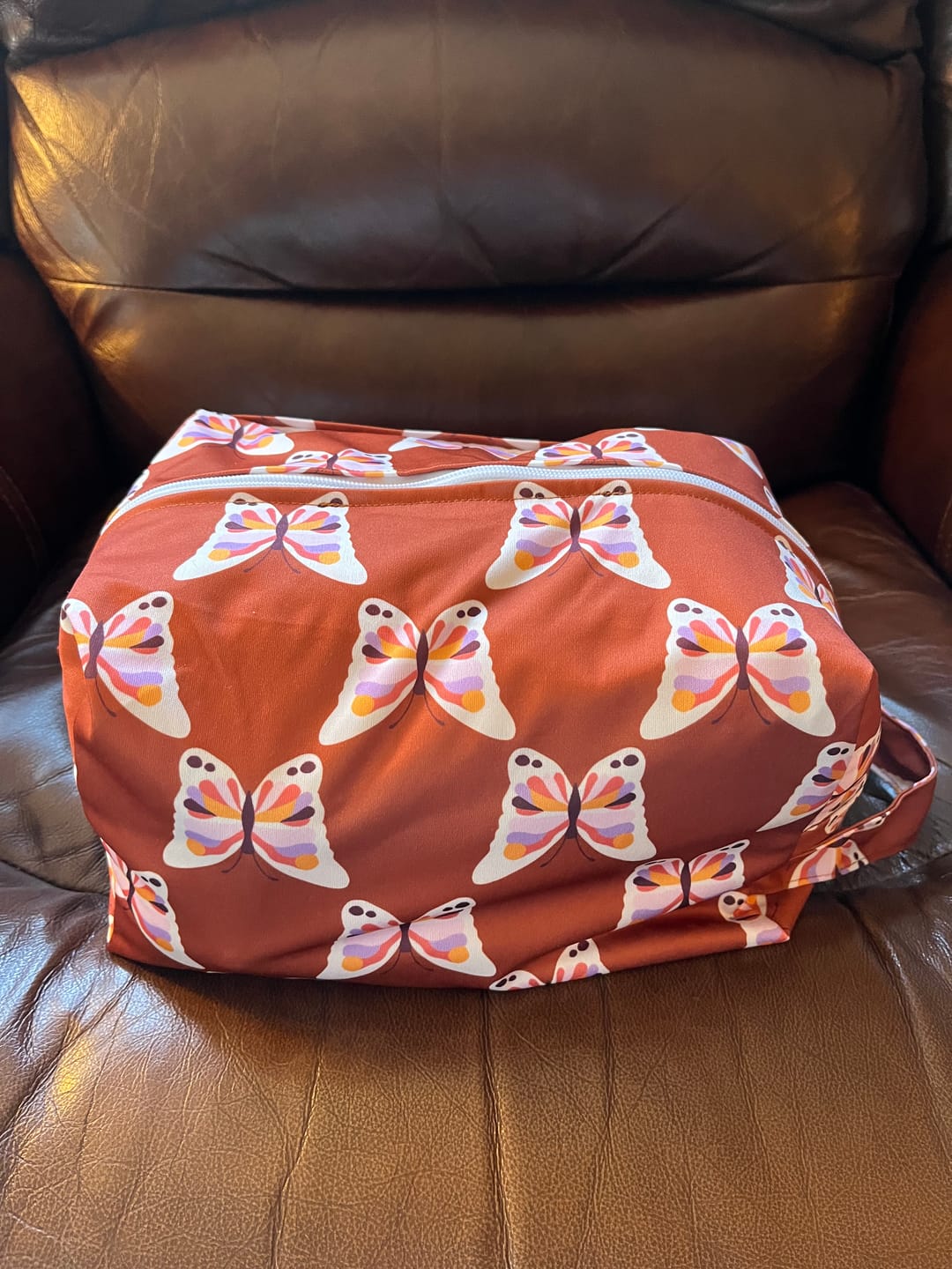 Customer photo review of Patterned Water Resistant Diaper Pod Travel Cube