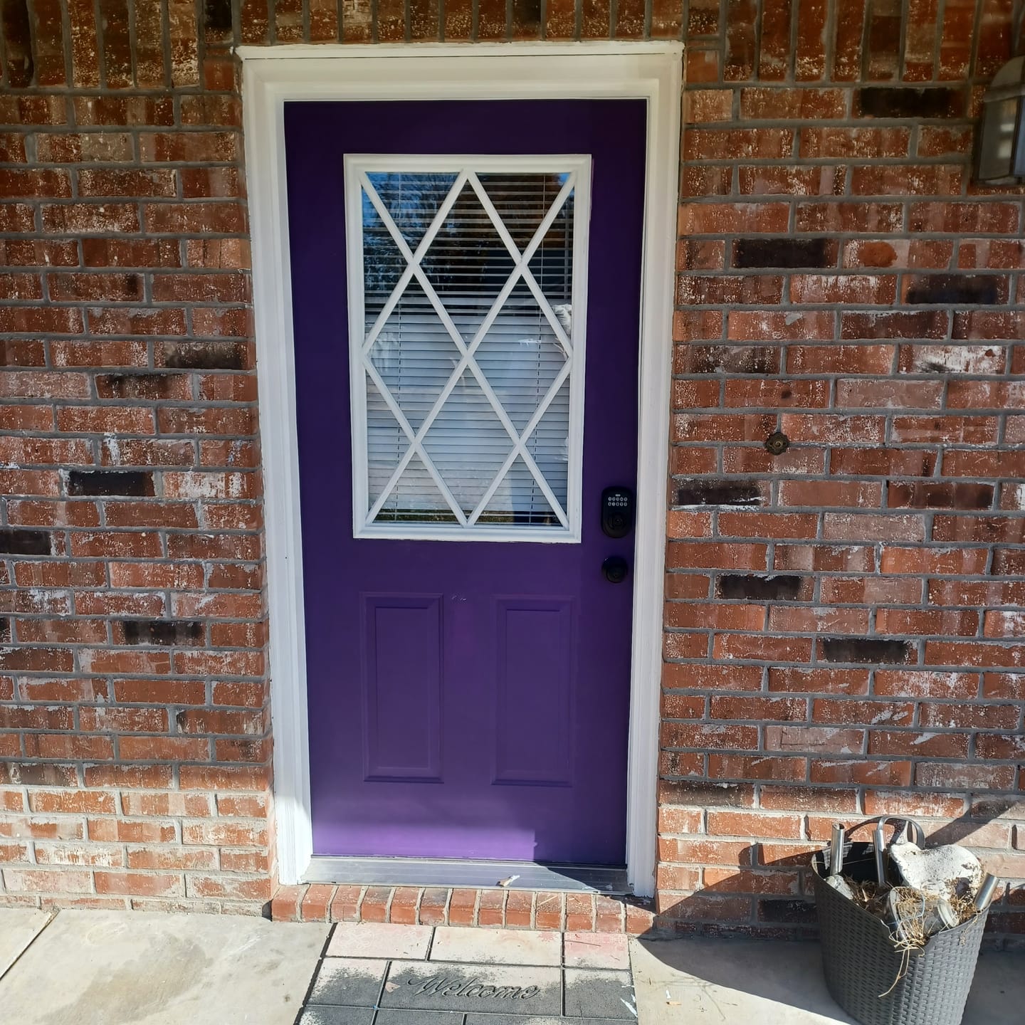 Customer photo review of Clear Diamond Grid Glass and Frame Kit (Half Lite 24" x 38" Frame Size)