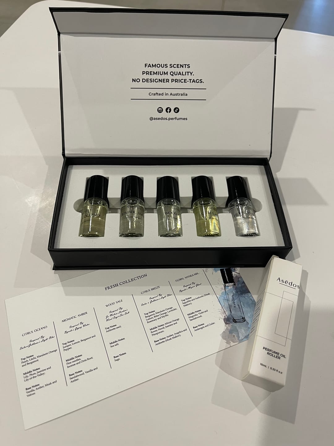 Customer photo review of Asēdos Perfume Oil Collection - Fresh