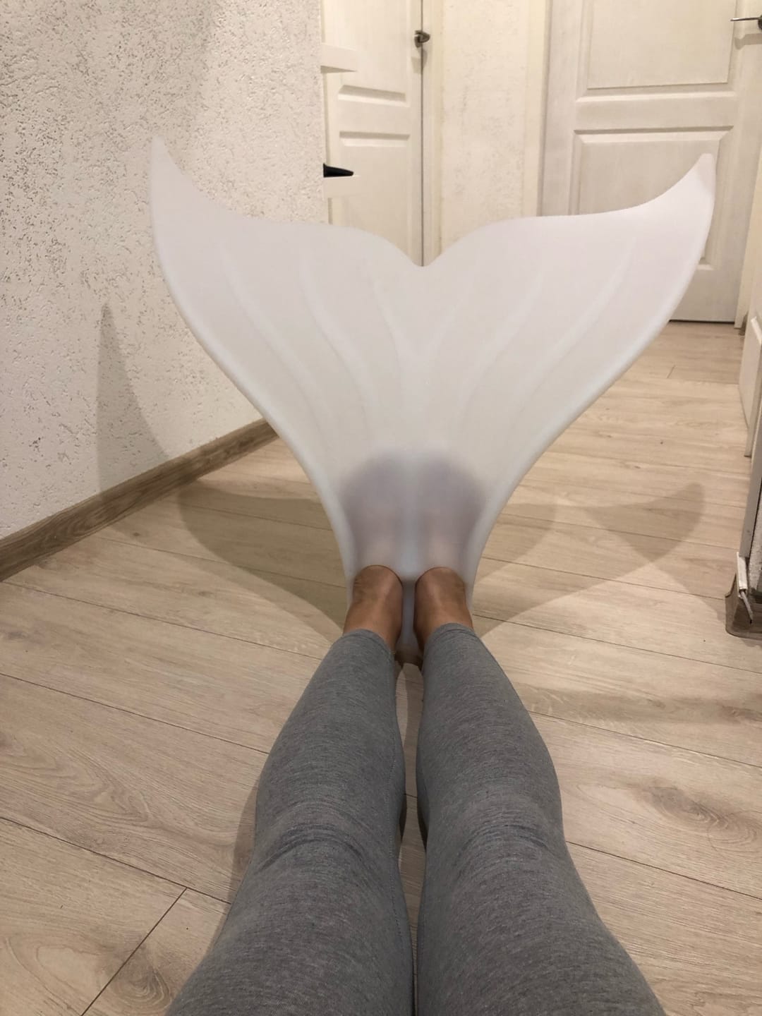 Customer photo review of 100% Silicone Colorful Mermaid Tail Monofin for Diving and Swimming