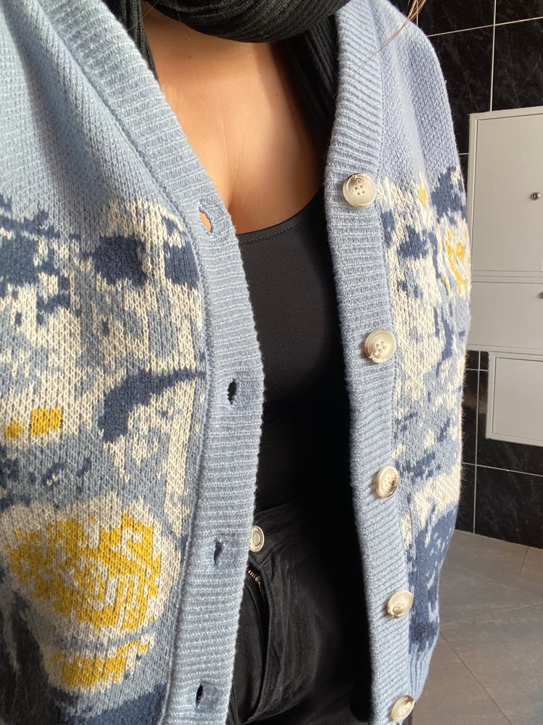 Customer photo review of Van Gogh Starry Night Knitted Cardigan sweater