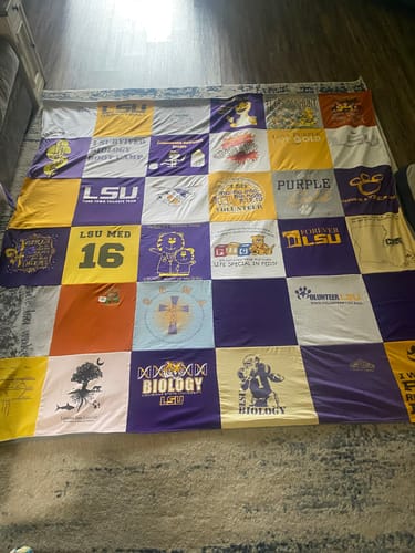 T-shirt quilt from louisiana state university by Danielle from LA