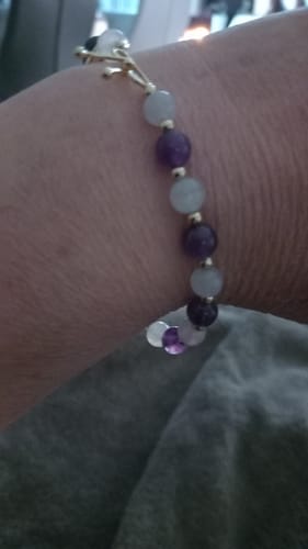 Customer photo review of Bracelet Amincissant en Améthyste et Pierre de Lune | Or fin