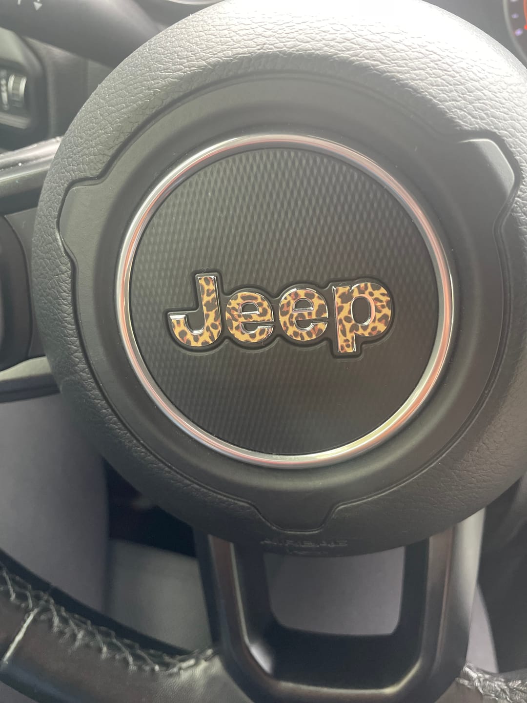 Customer photo review of Animal Print Steering Wheel Decal for Jeep