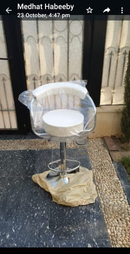 Customer photo review of كرسي بار هيدروليك - ابيض -AC07