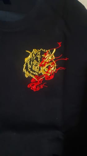 Customer photo review of The Boar Embroidery T-shirt