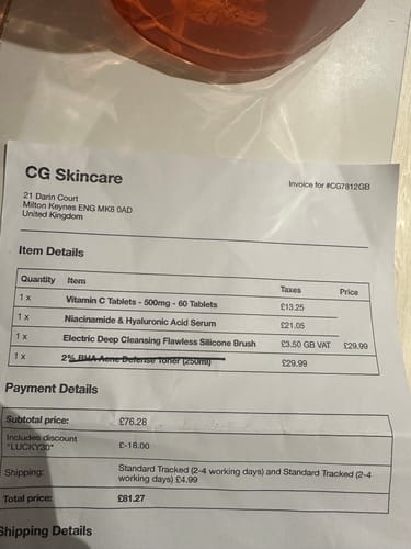 Customer photo review of 2% BHA Acne Defense Toner (250ml)