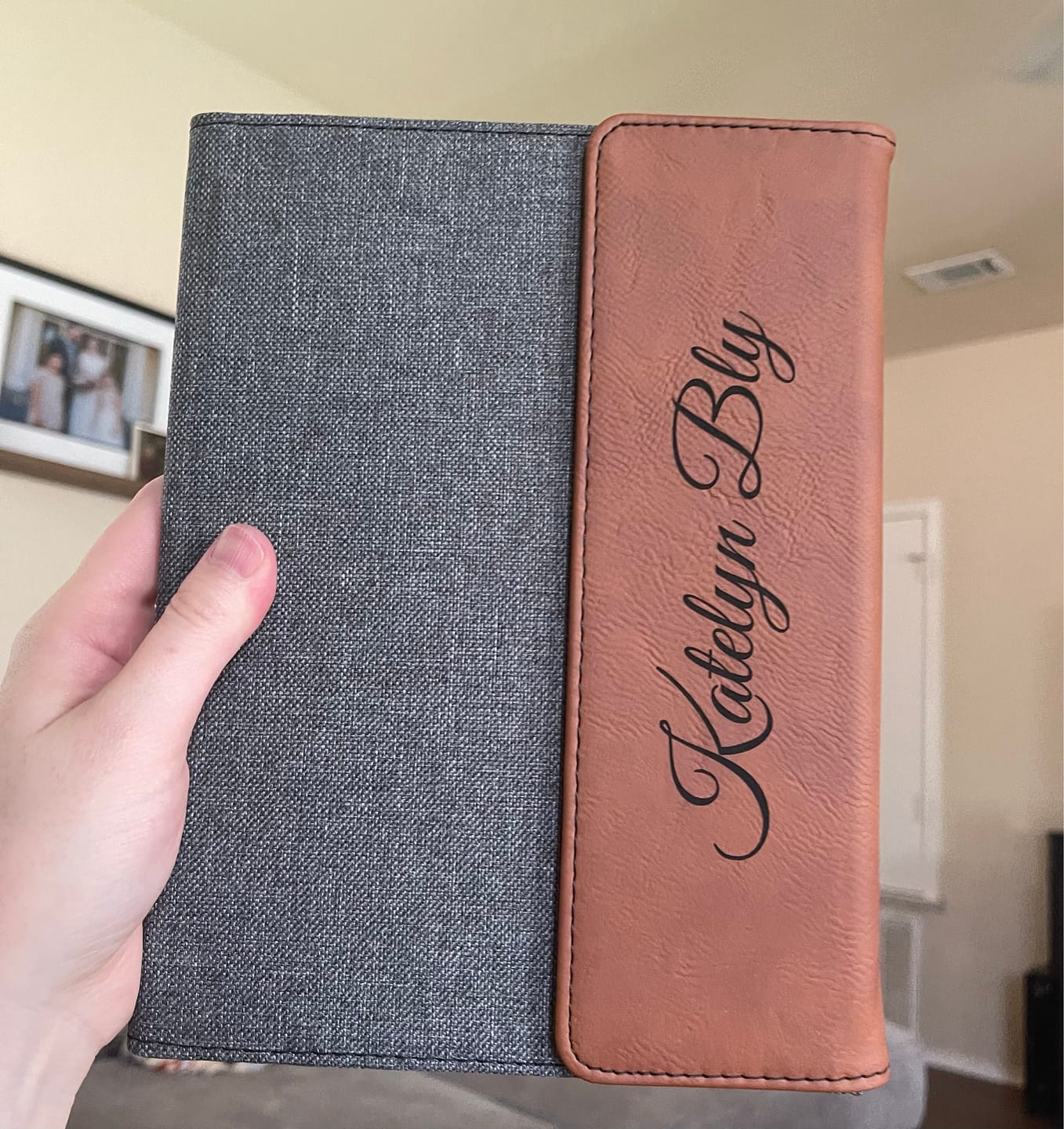 Customer photo review of Christmas Gift For Him, Personalized Journal, Padfolio with Refillable Notepad, Personalized Notebooks