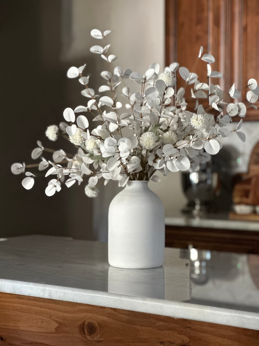 Customer photo review of Faux Eucalyptus - White (5 Stems)