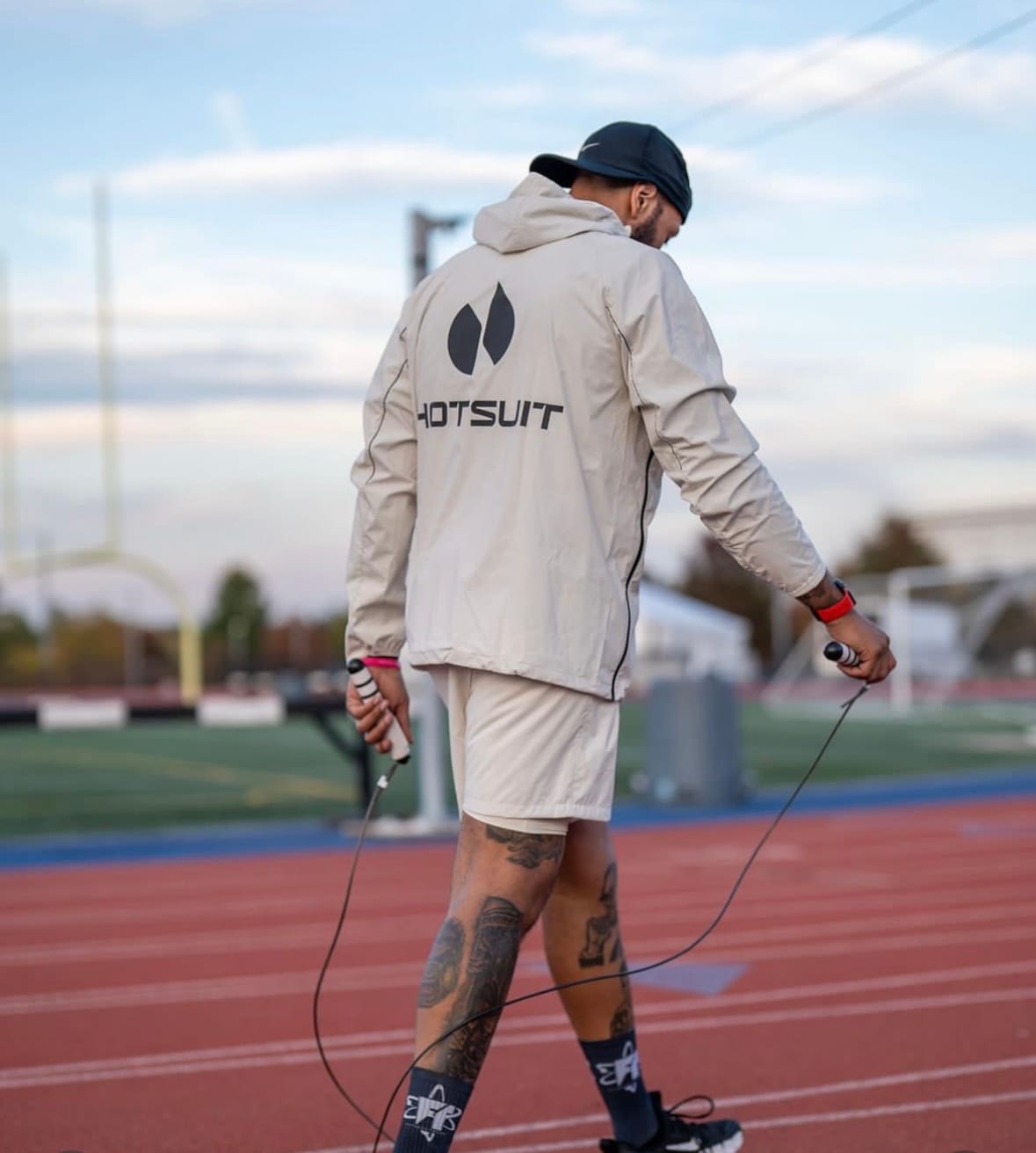 Customer photo review of HOTSUIT Men Gorpcore Short Sauna Suit