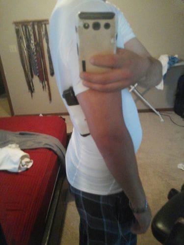 Customer photo review of Men/Women's Concealed Carry T-Shirt Holster
