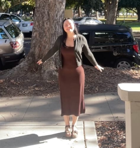Customer photo review of Ribbed Square Neck Tank Midi Brami Dress