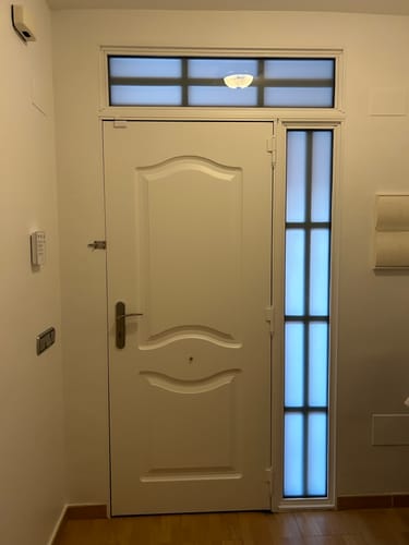 Customer photo review of Manilla modelo '440' con placa ovalada de zamak en acabado níquel satinado para puertas