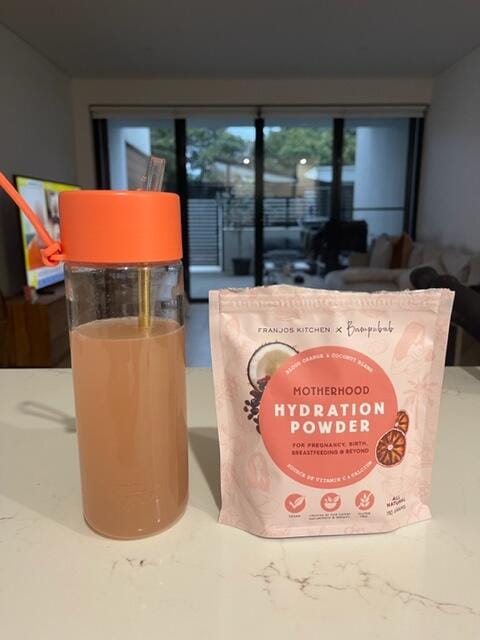 Customer photo review of Motherhood Hydration Powder - Blood Orange