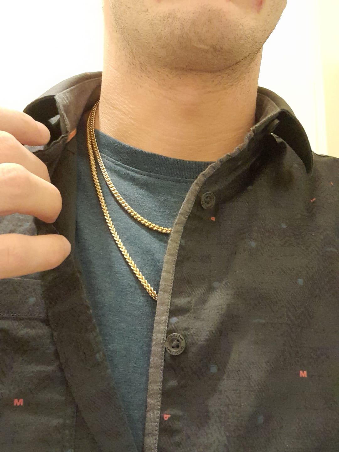 Customer photo review of CLEAN FRANCO CHAIN. - 3MM 18K GOLD
