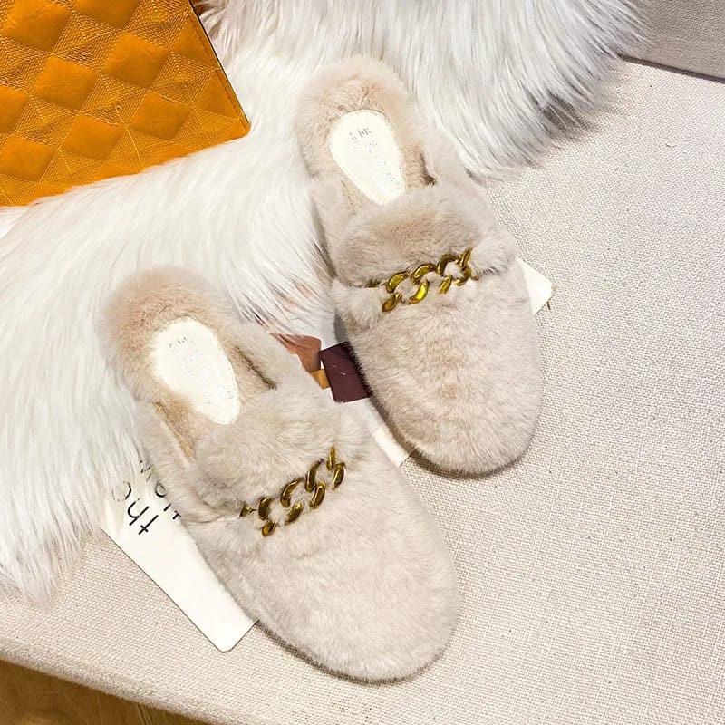 Customer photo review of Pantoufles en fourrure Ultra-comfort pour Femme
