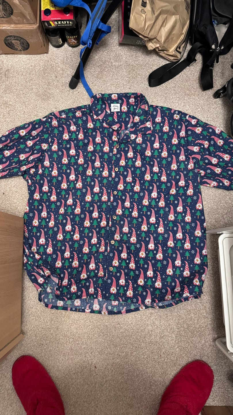 Customer photo review of Xmas Gnomes on Navy Polycotton Fabric